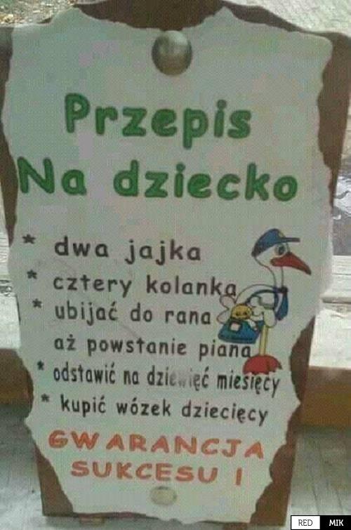 Przepis Na Dziecko Najlepsze Demotywatory Bardzo śmieszne